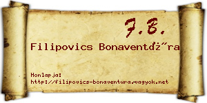 Filipovics Bonaventúra névjegykártya